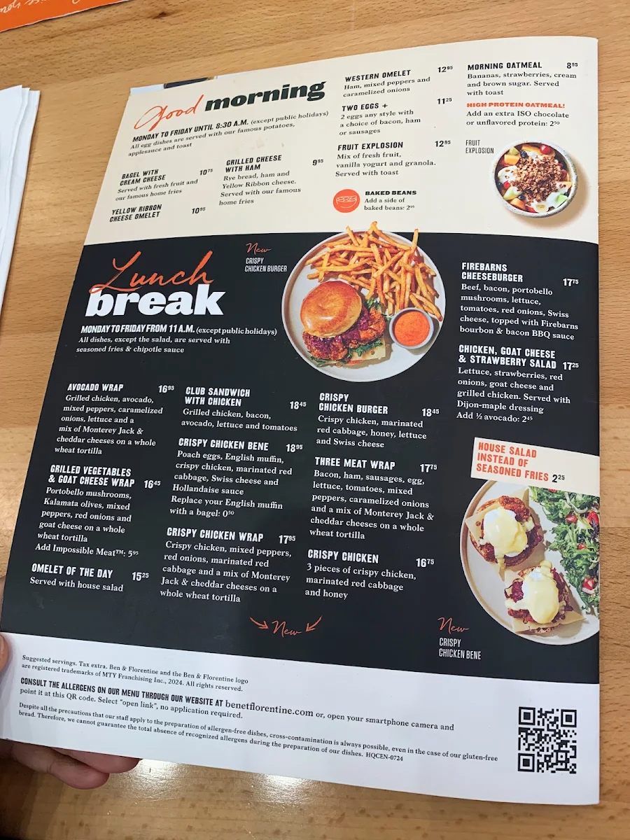 Menu, Ben & Florentine