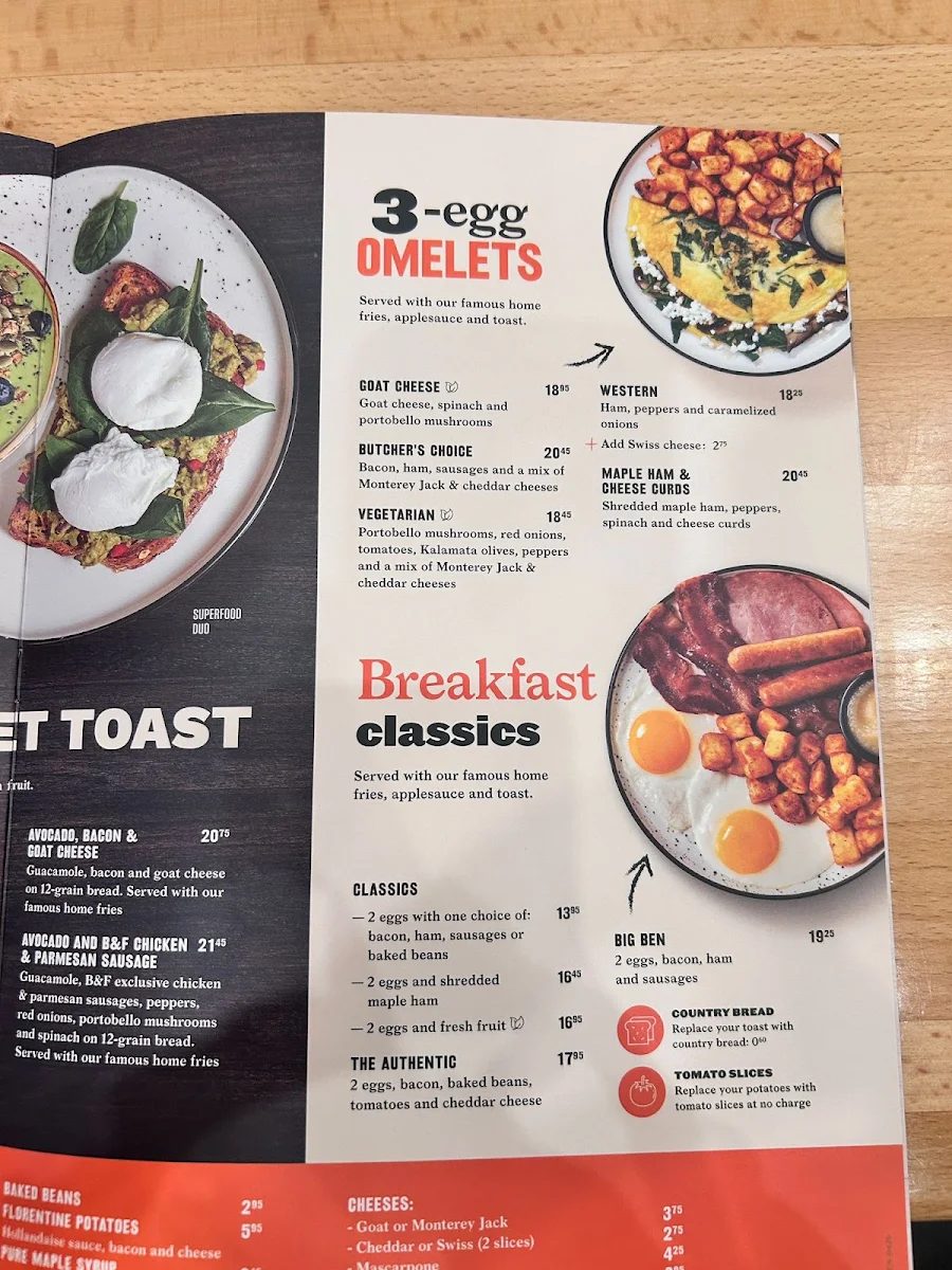 Menu, Ben & Florentine