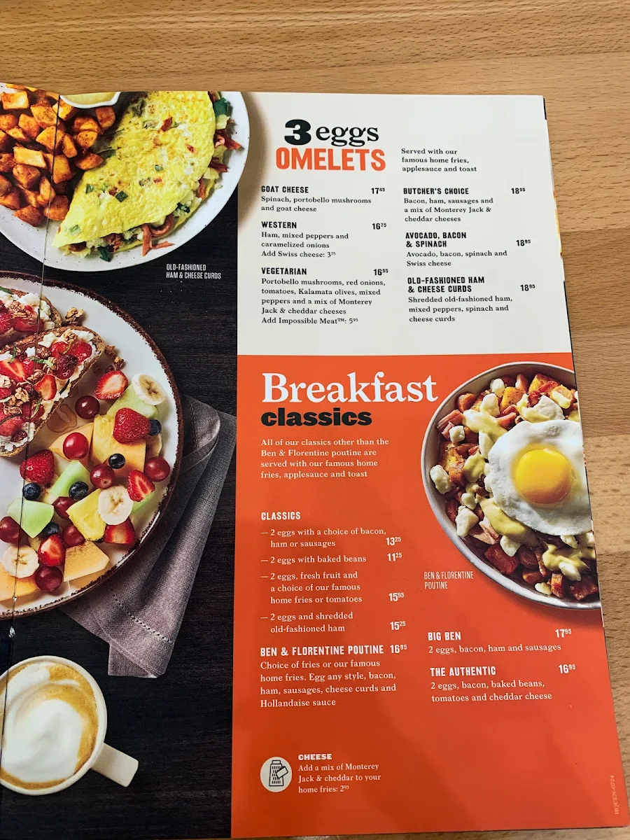 Menu, Ben & Florentine