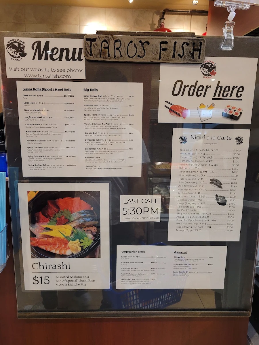 Menu, Taro's Fish