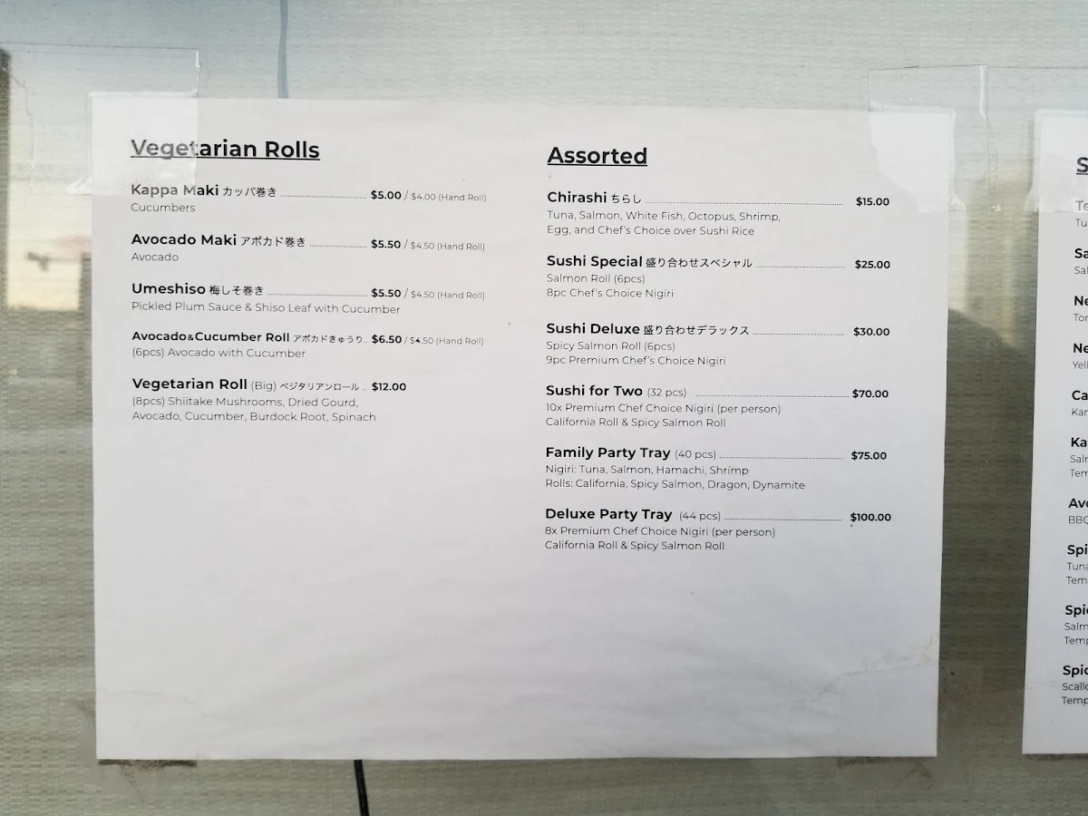 Menu, Taro's Fish