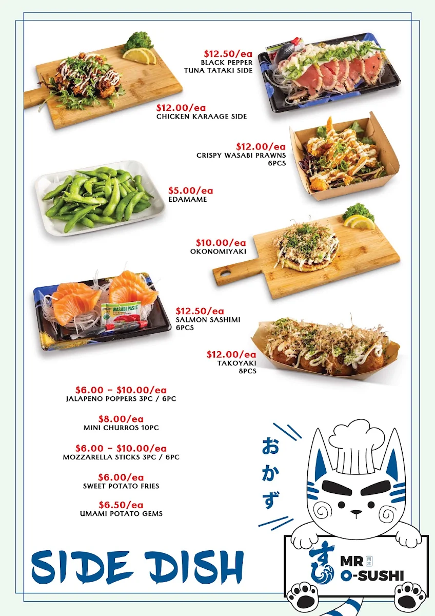 Menu, Mr O-Sushi