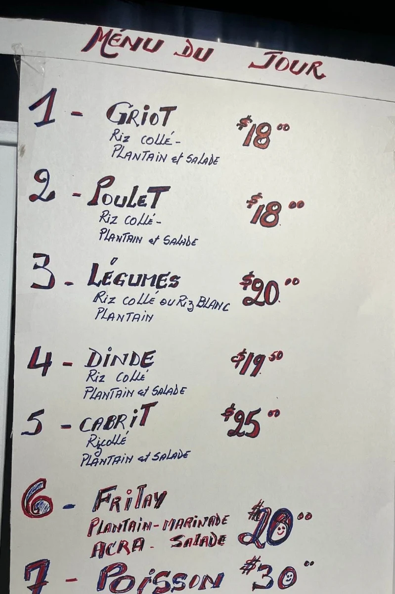 Menu, Couleur Tropicale