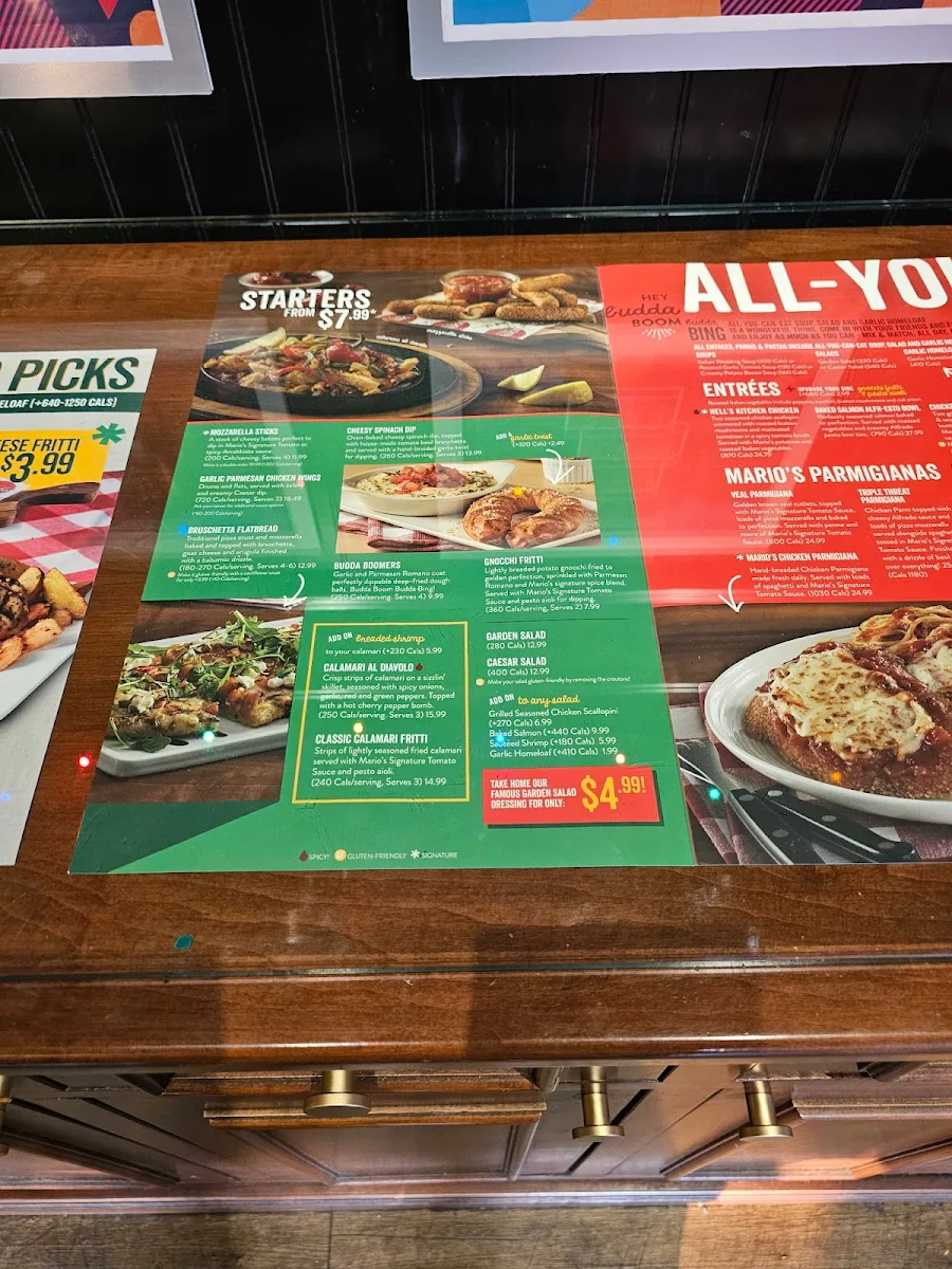 Menu, East Side Mario's