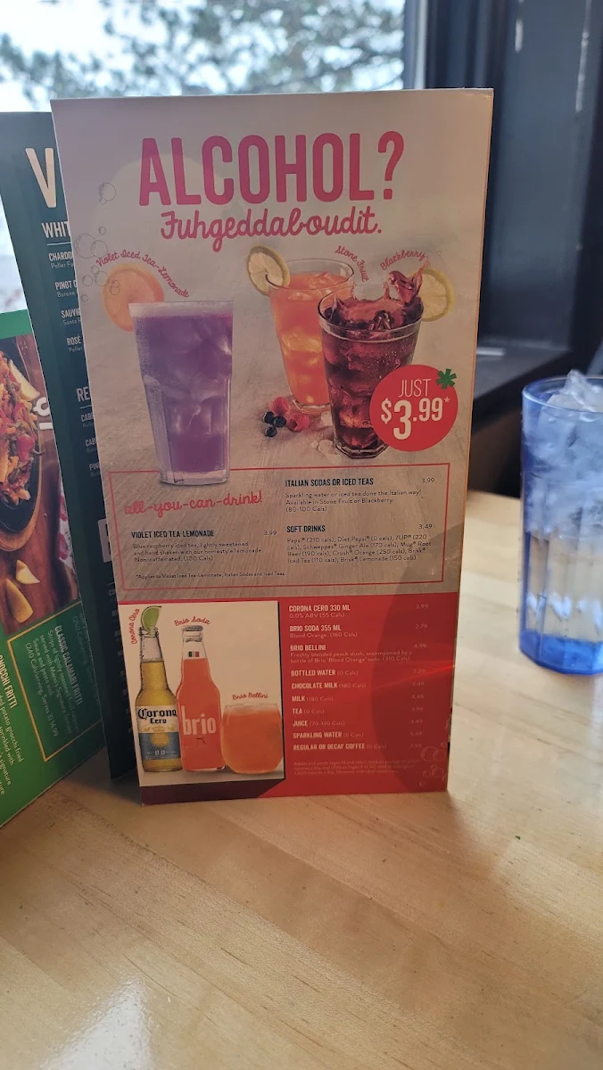 Menu, East Side Mario's