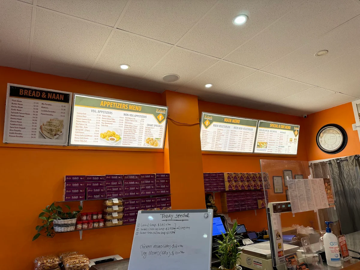 Menu, Kalash Indian Kitchen