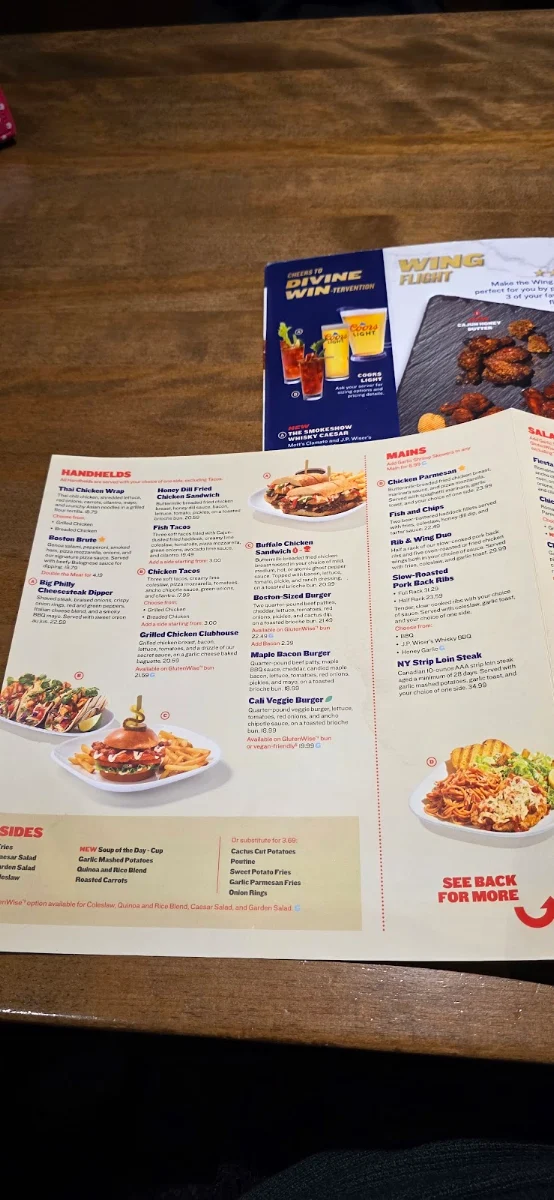 Menu, Boston Pizza