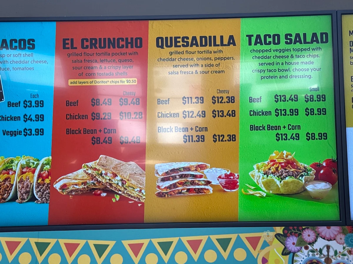 Menu, TacoTime