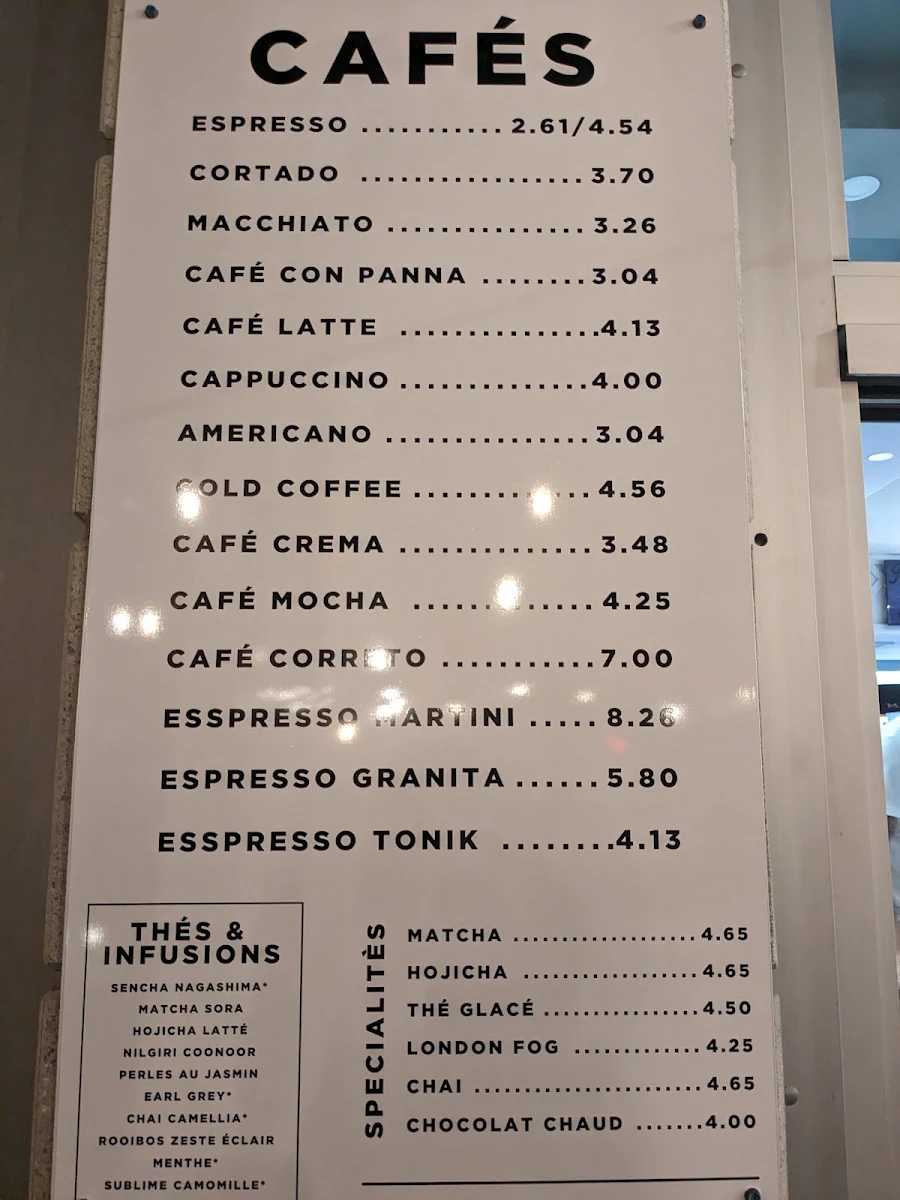 Menu, CAFÉ GELATO - ST-LAURENT