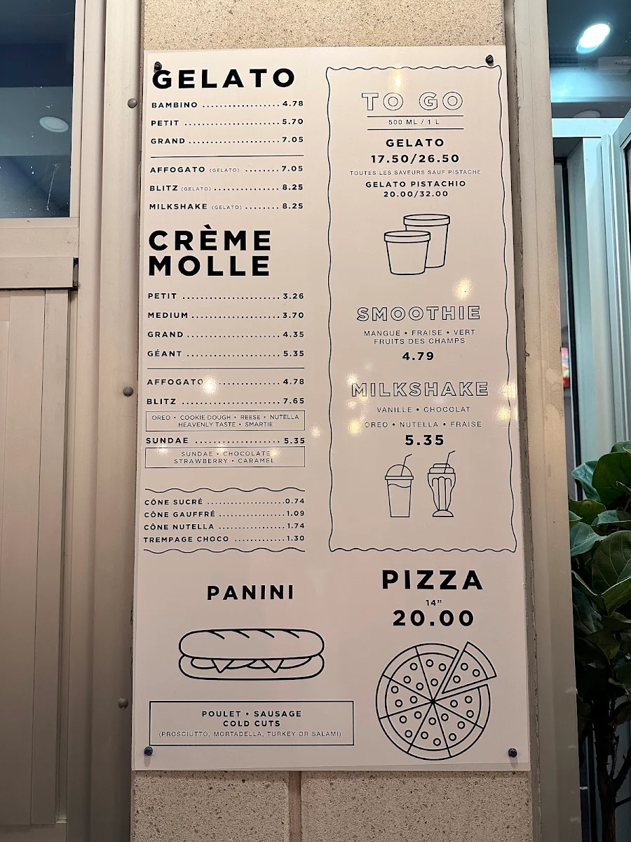 Menu, CAFÉ GELATO - ST-LAURENT