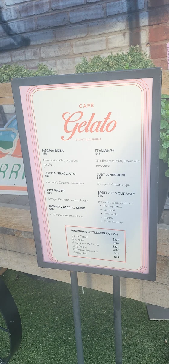 Menu, CAFÉ GELATO - ST-LAURENT