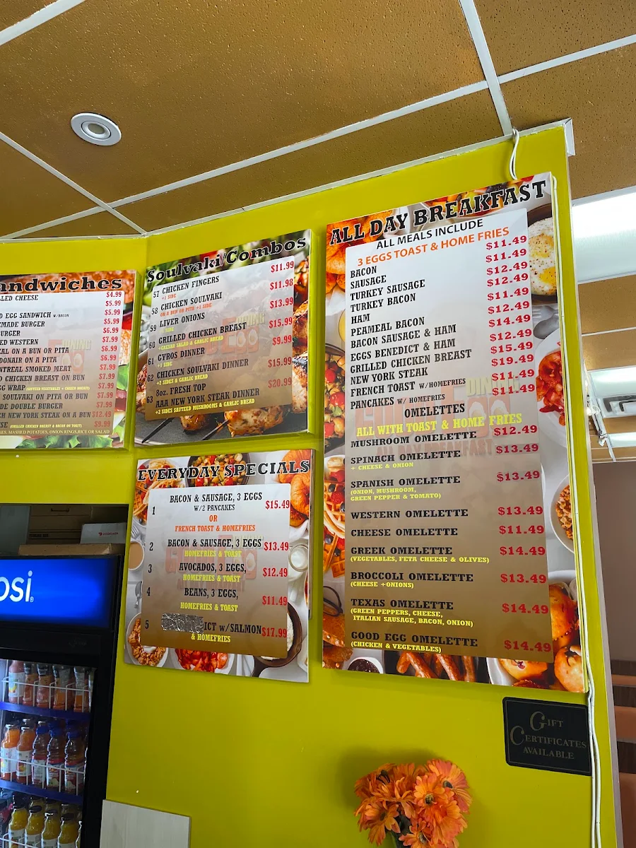Menu, Good Egg Dining