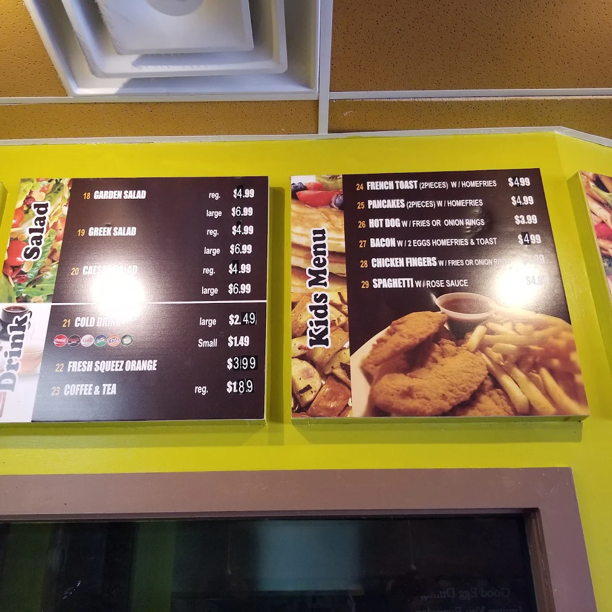 Menu, Good Egg Dining