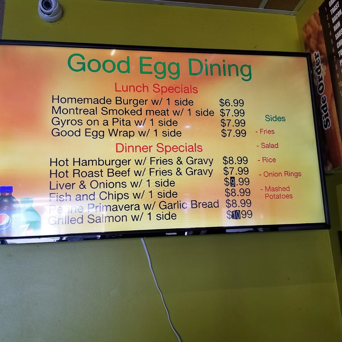 Menu, Good Egg Dining