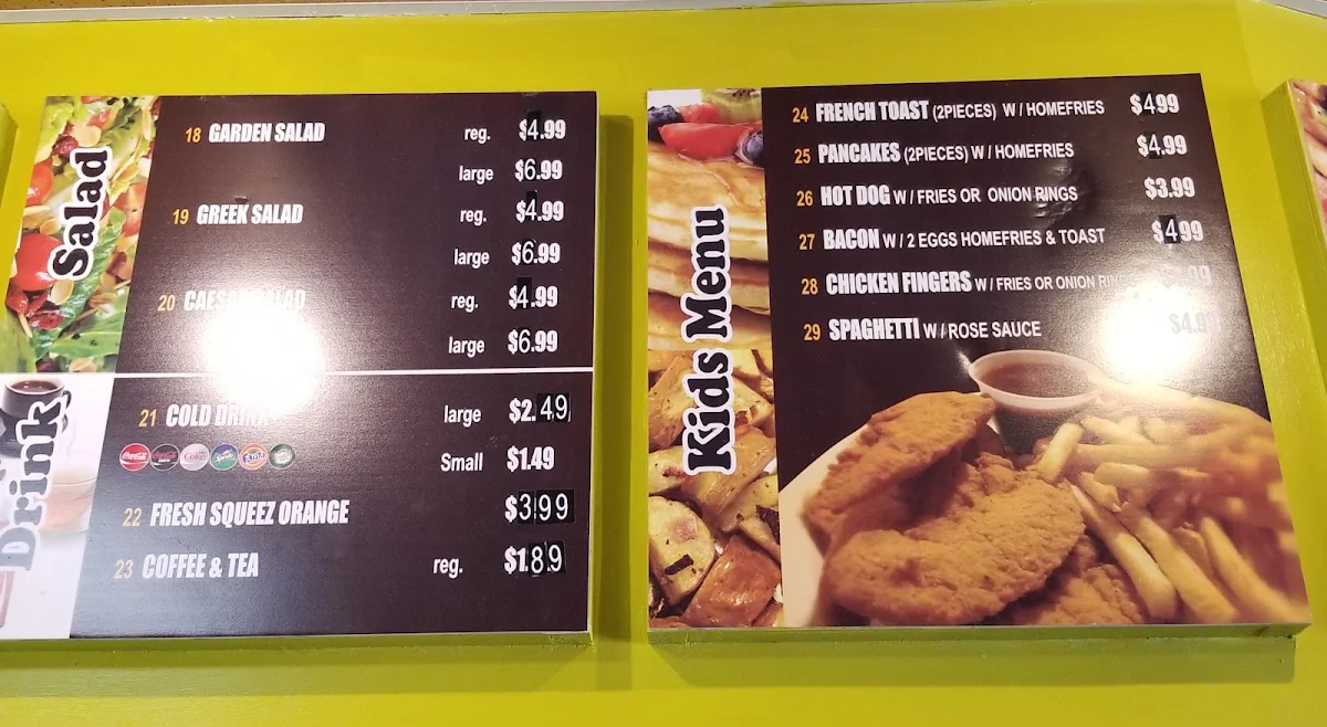 Menu, Good Egg Dining