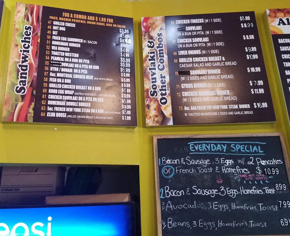 Menu, Good Egg Dining