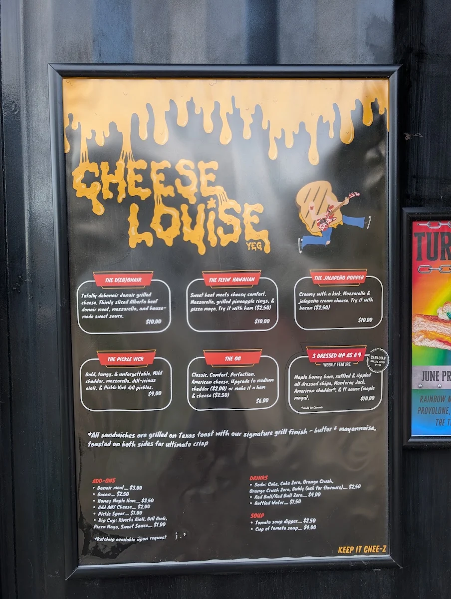 Menu, Cheese Louise YEG
