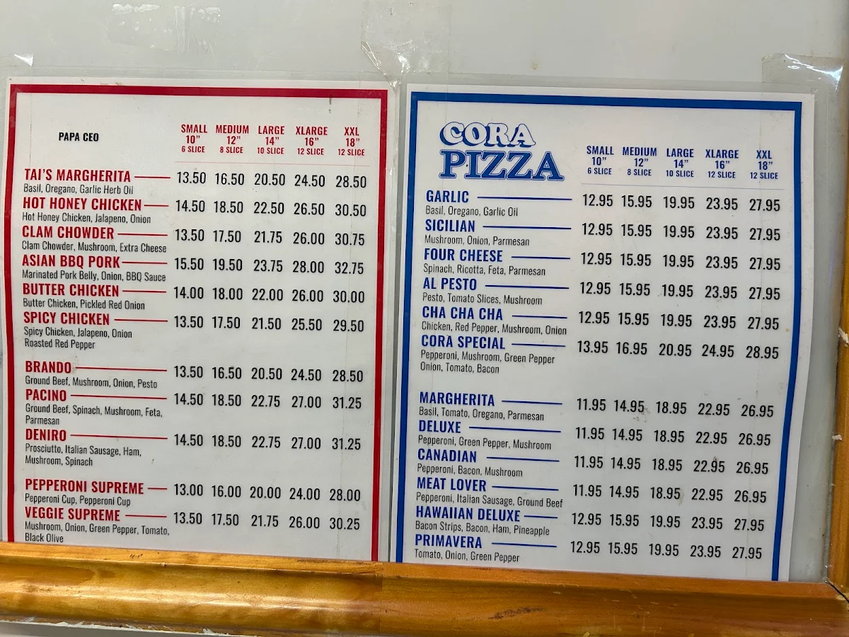 Menu, PAPA CEO