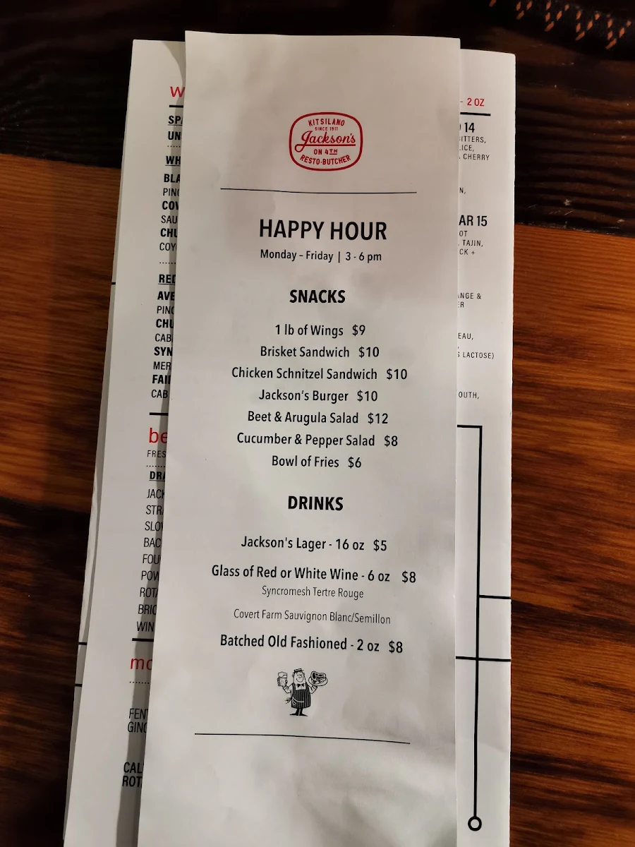 Menu, Jackson's Resto Butcher