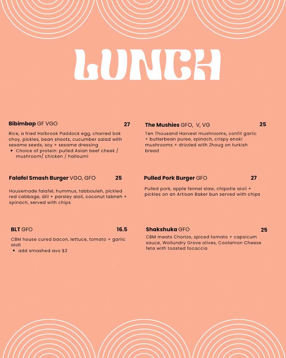 Menu, The Brew Wagga