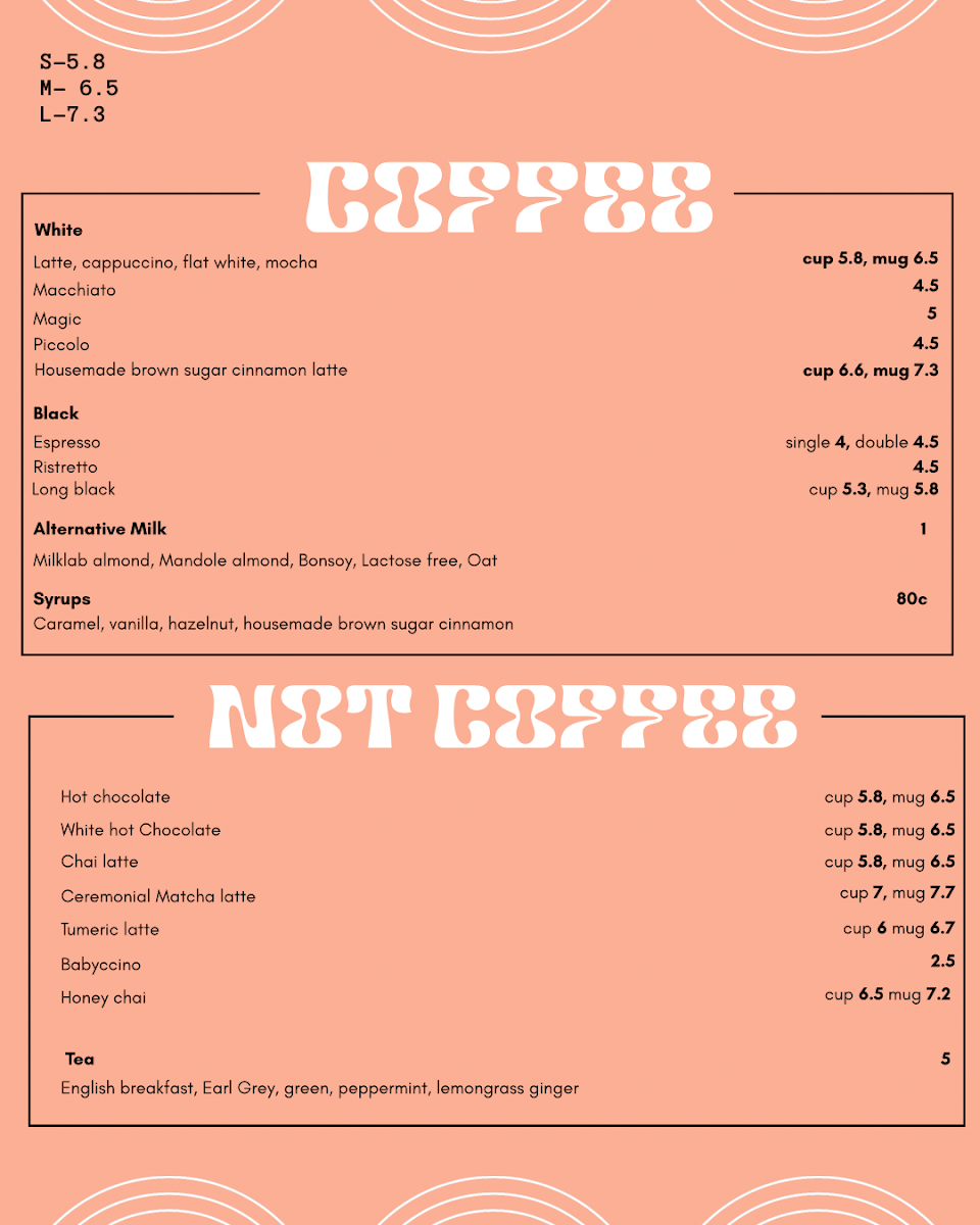 Menu, The Brew Wagga