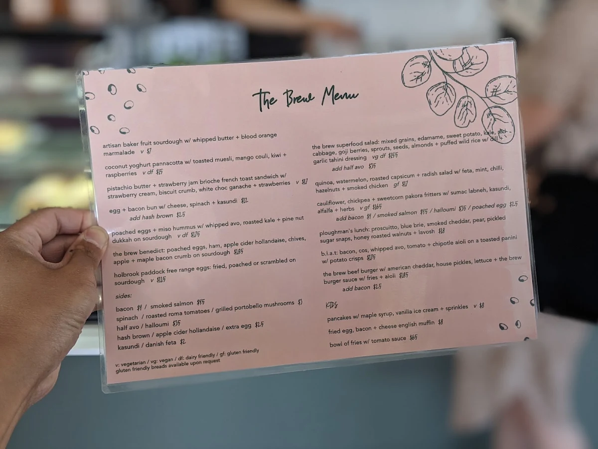Menu, The Brew Wagga