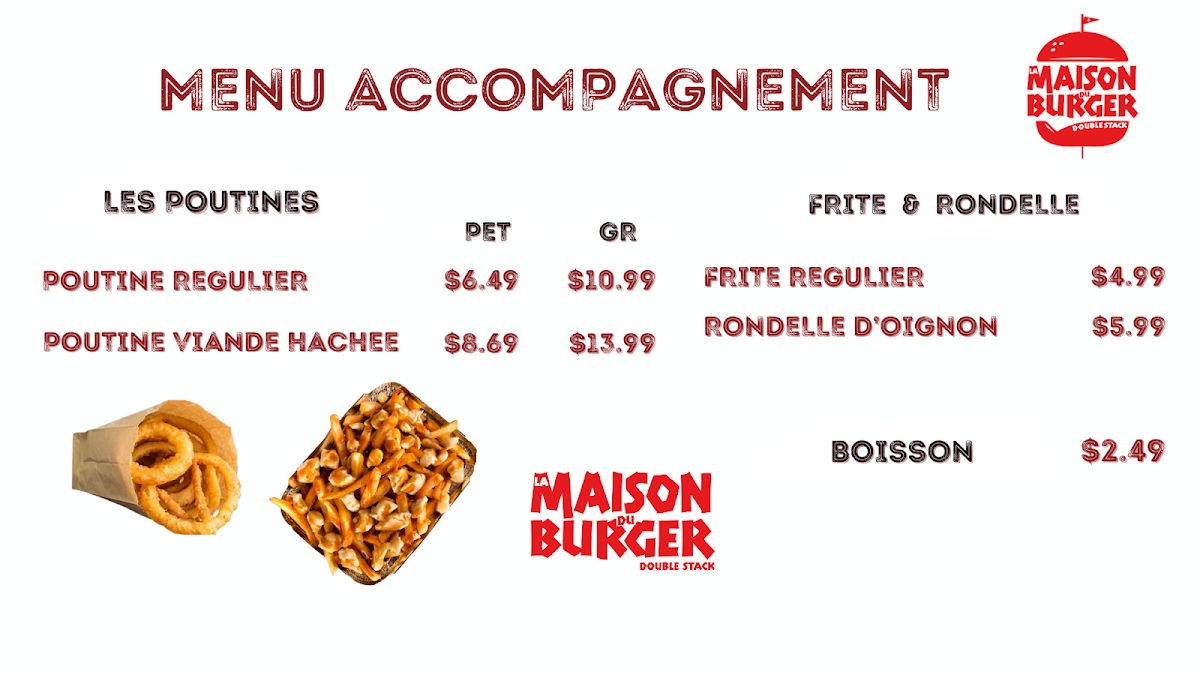 Menu, La maison du burger double stack (HALAL)