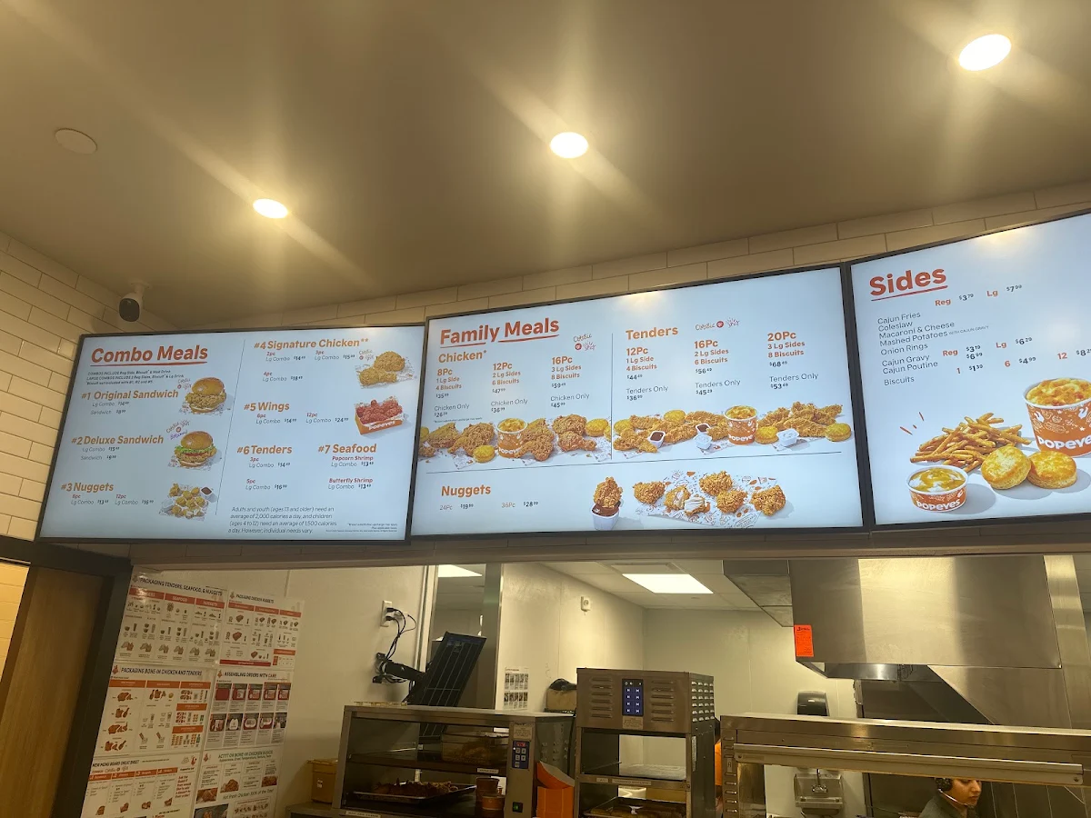 Menu, Popeyes Louisiana Kitchen