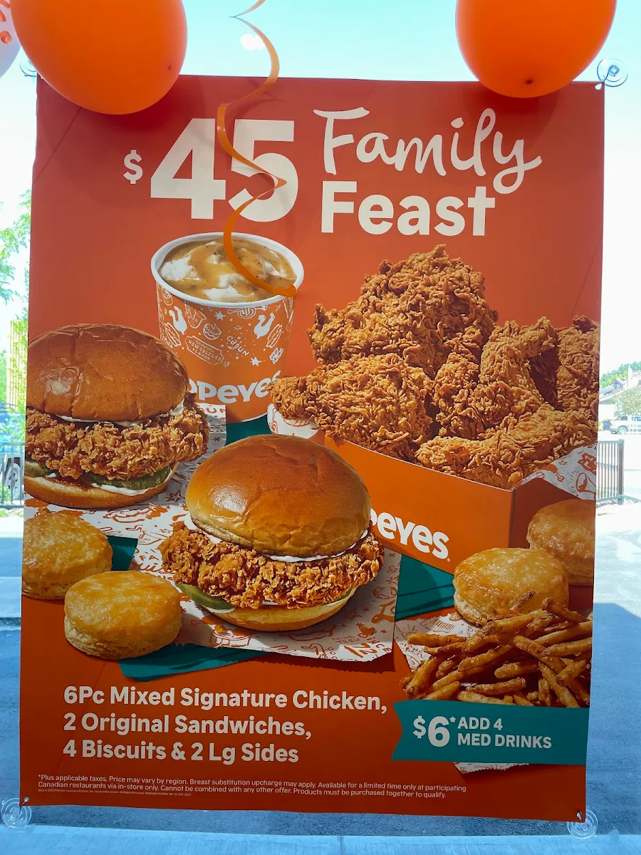 Menu, Popeyes Louisiana Kitchen