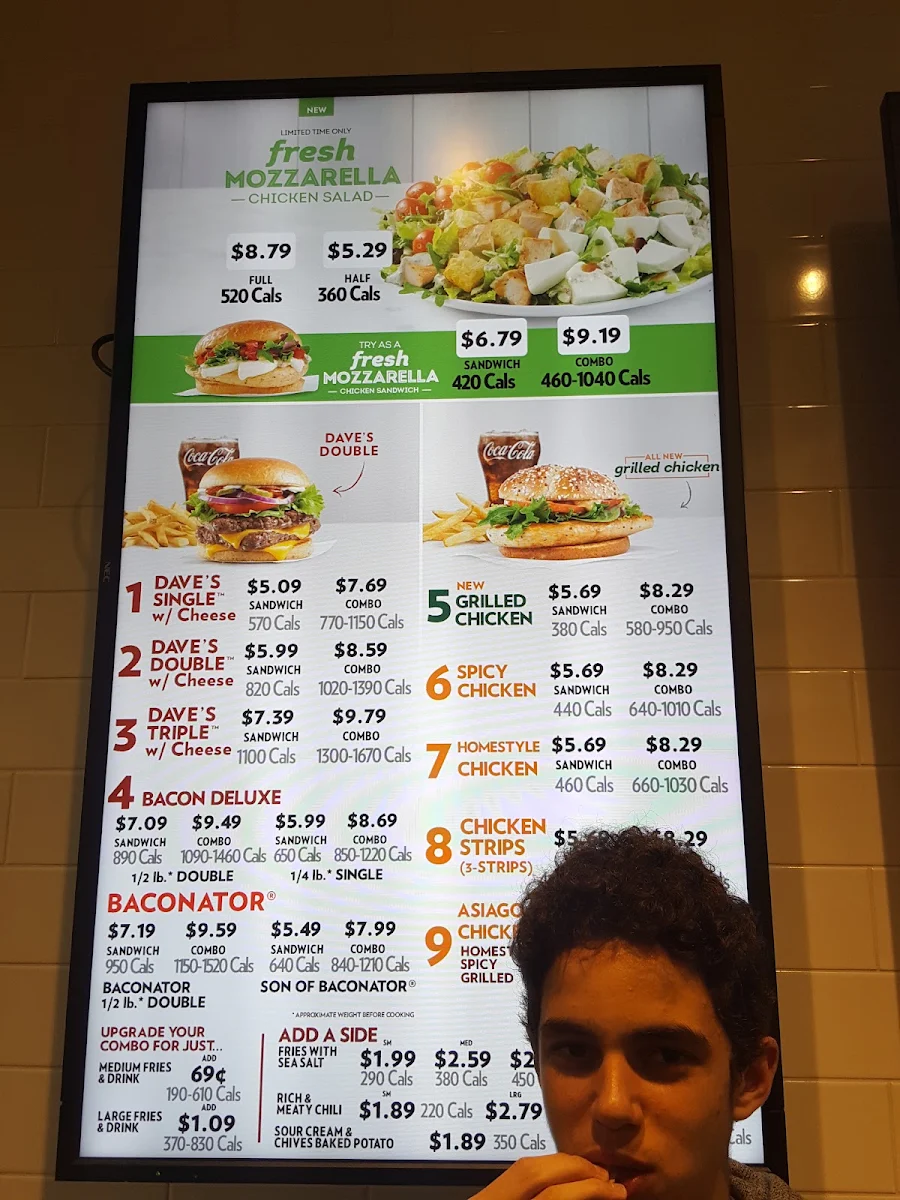 Menu, Wendy's