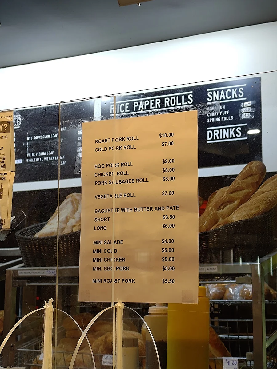 Menu, Central Bakehouse