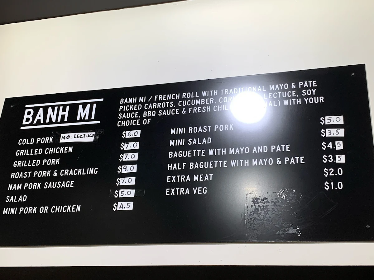 Menu, Central Bakehouse
