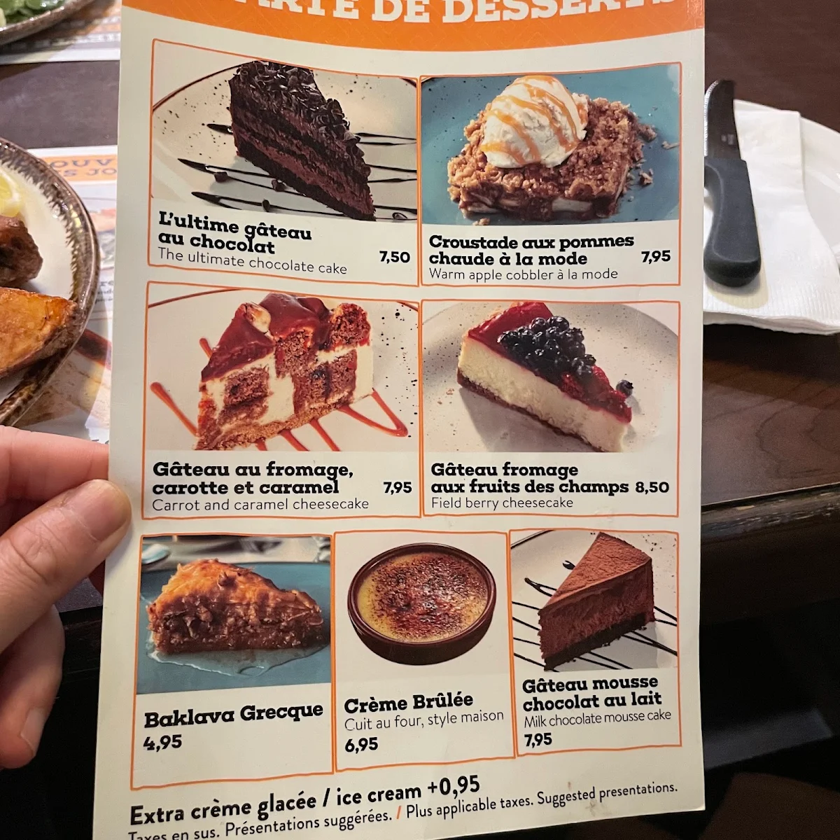 Menu, Casa Grecque