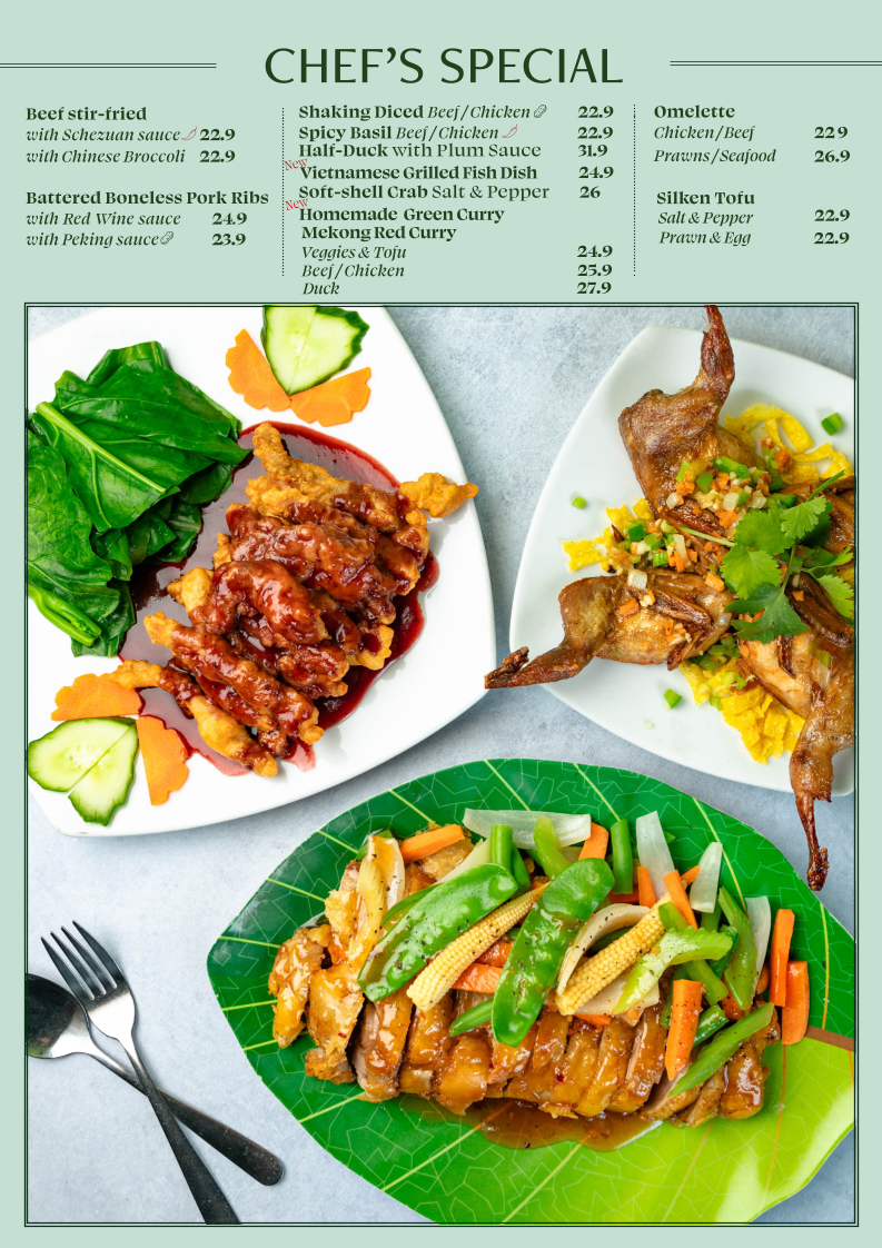 Menu, Green Bamboo