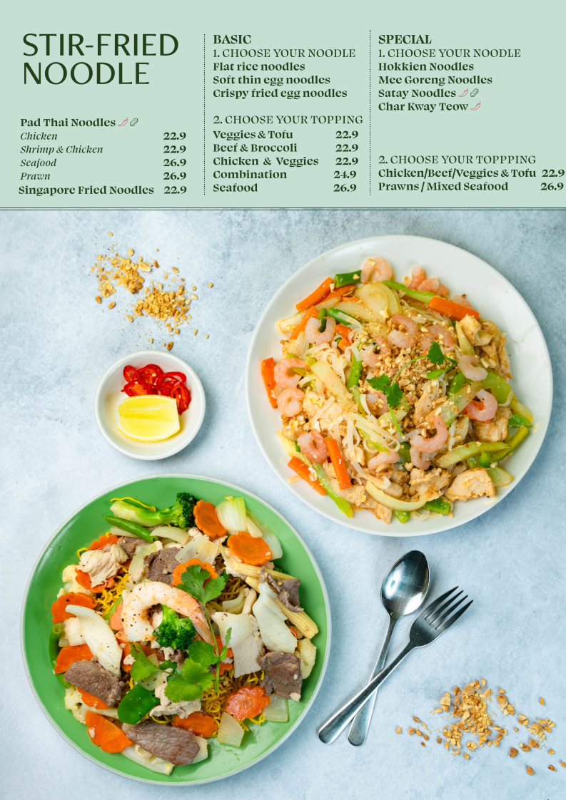 Menu, Green Bamboo