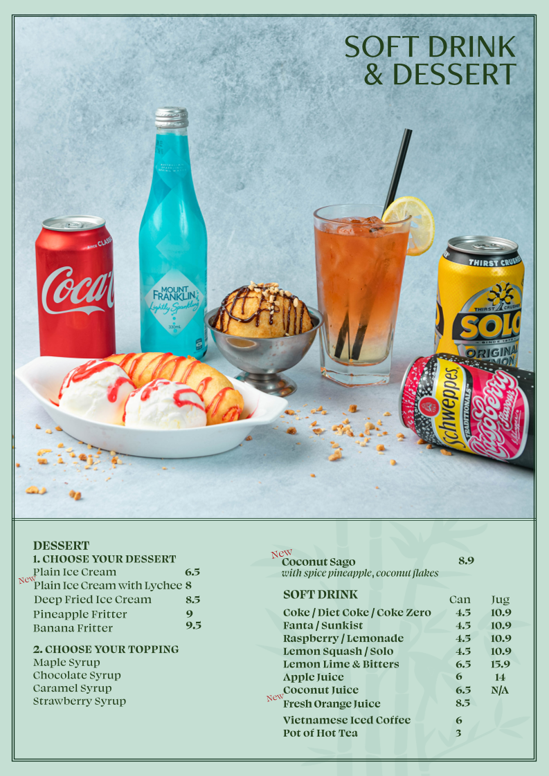 Menu, Green Bamboo