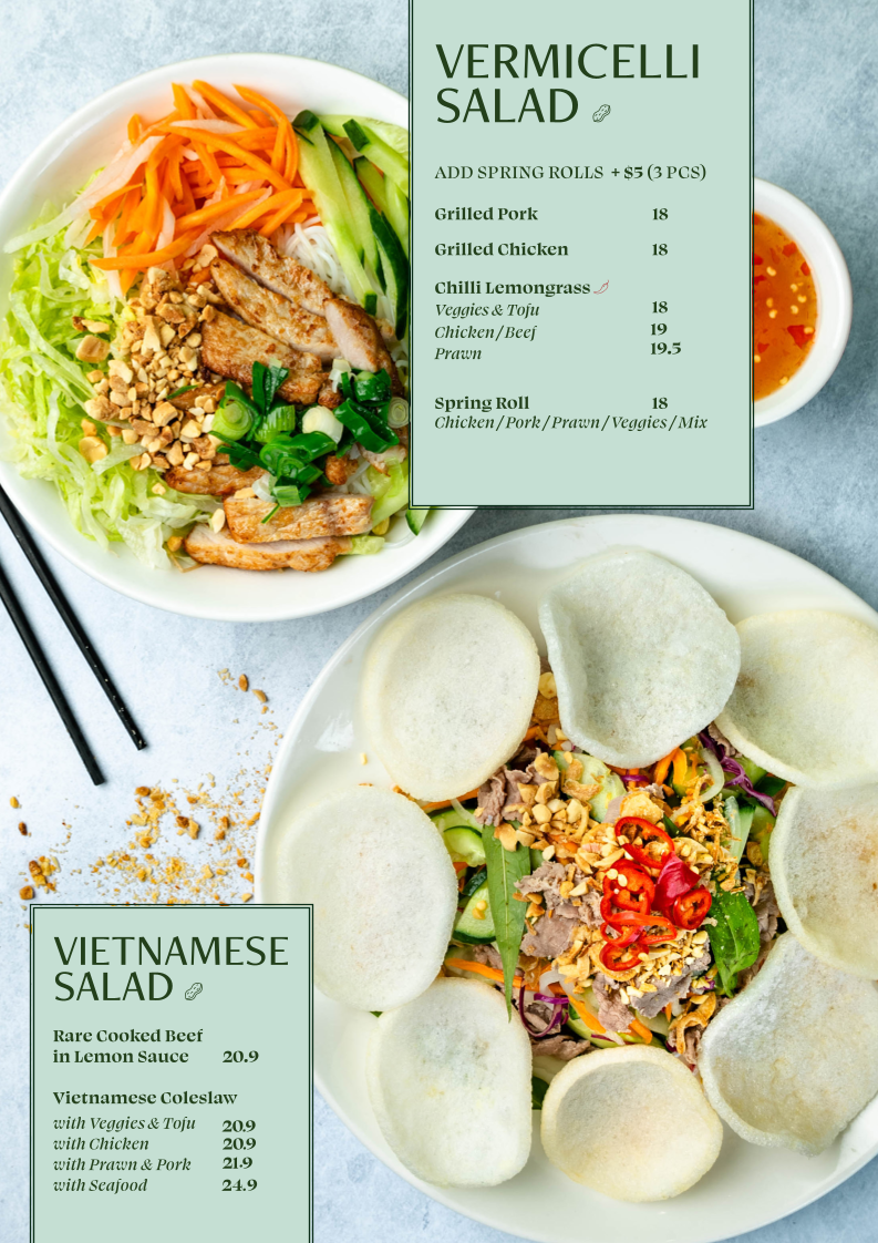 Menu, Green Bamboo