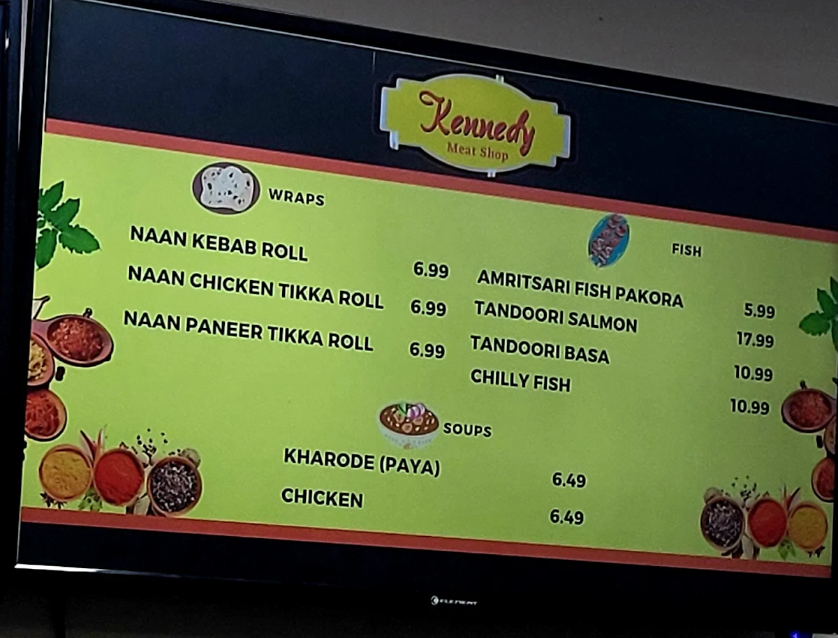 Menu, The Meat Shop