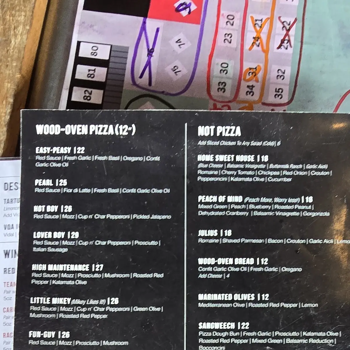 Menu, BarrelHead