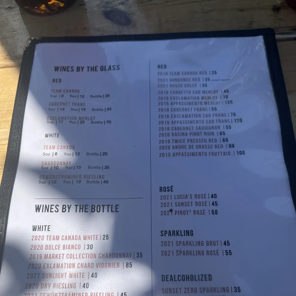 Menu, BarrelHead