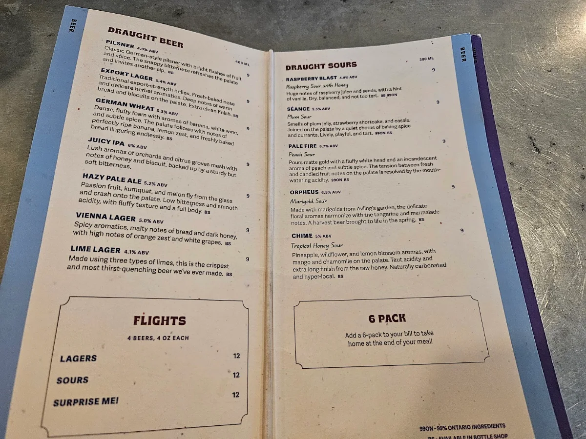 Menu, Avling