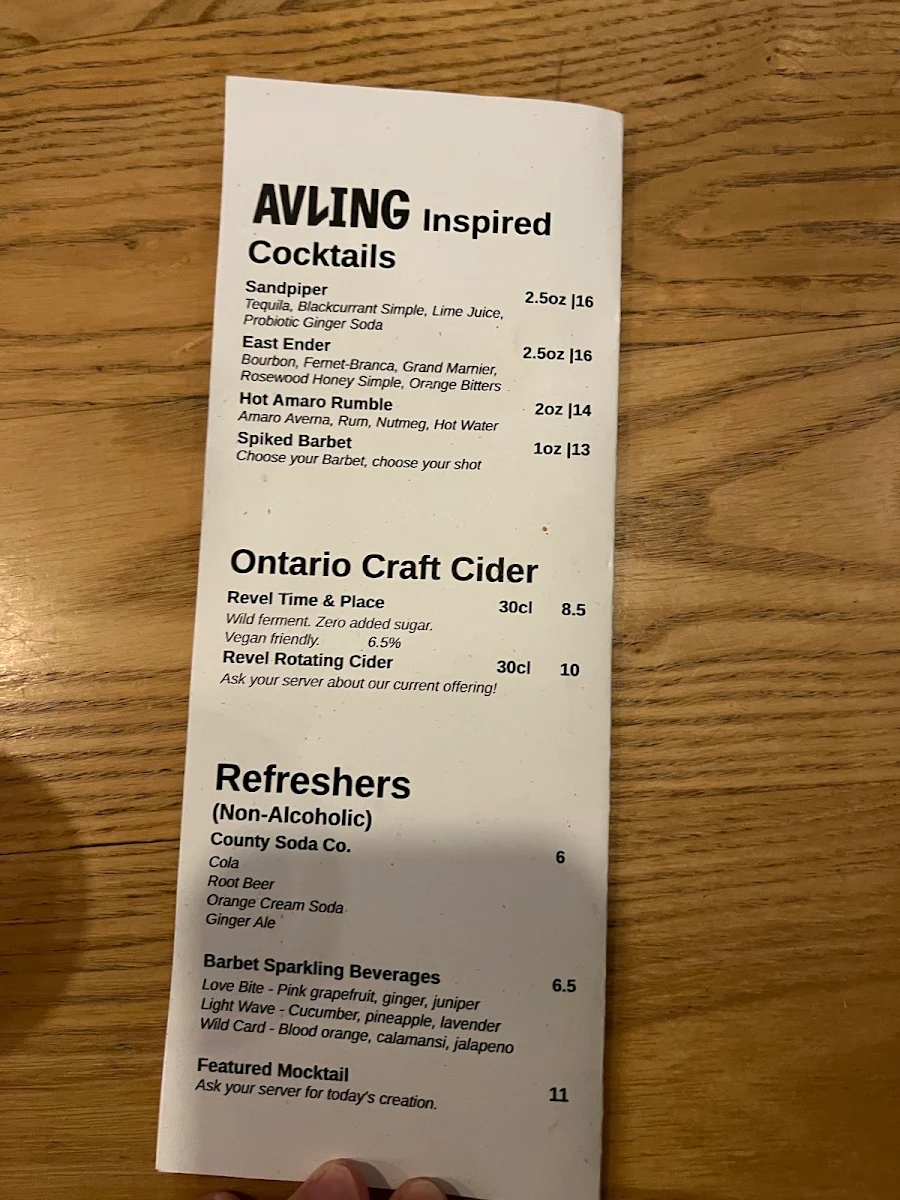 Menu, Avling