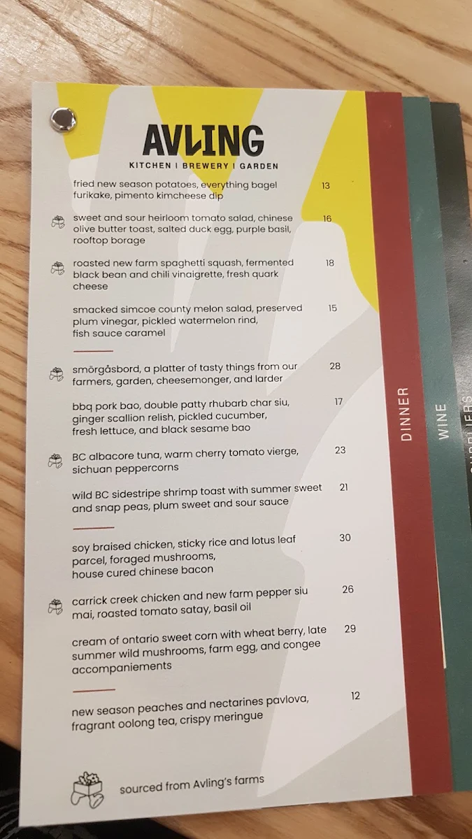 Menu, Avling