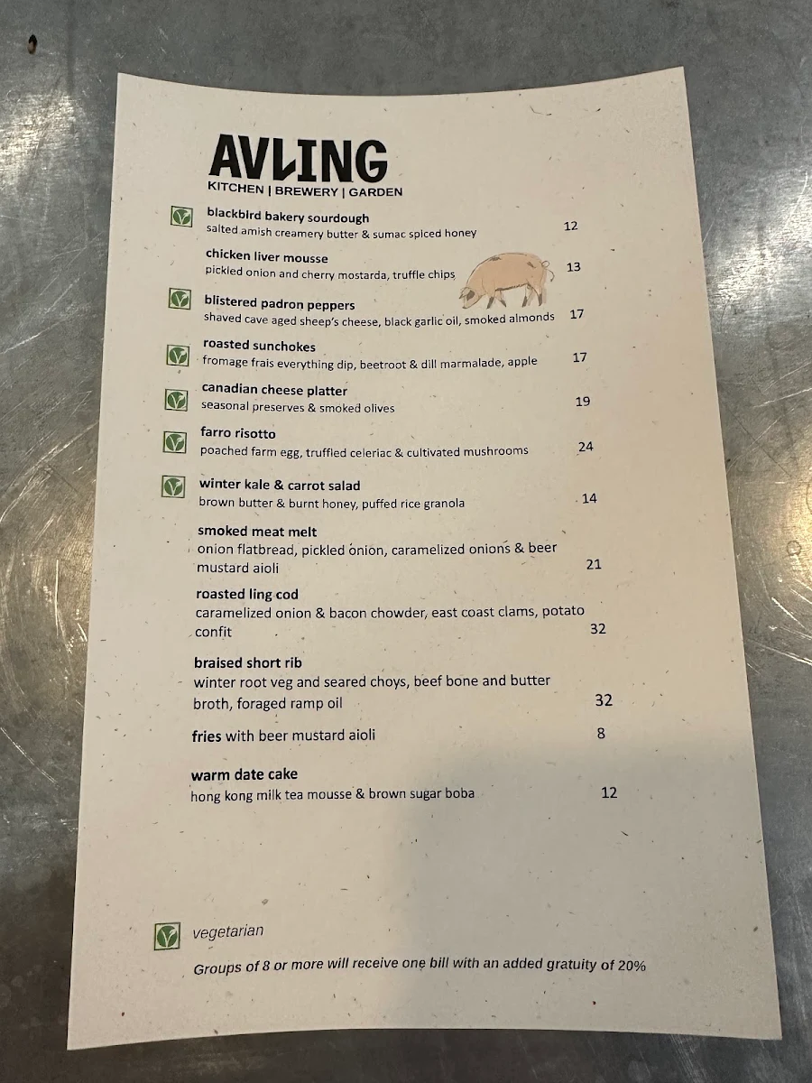 Menu, Avling