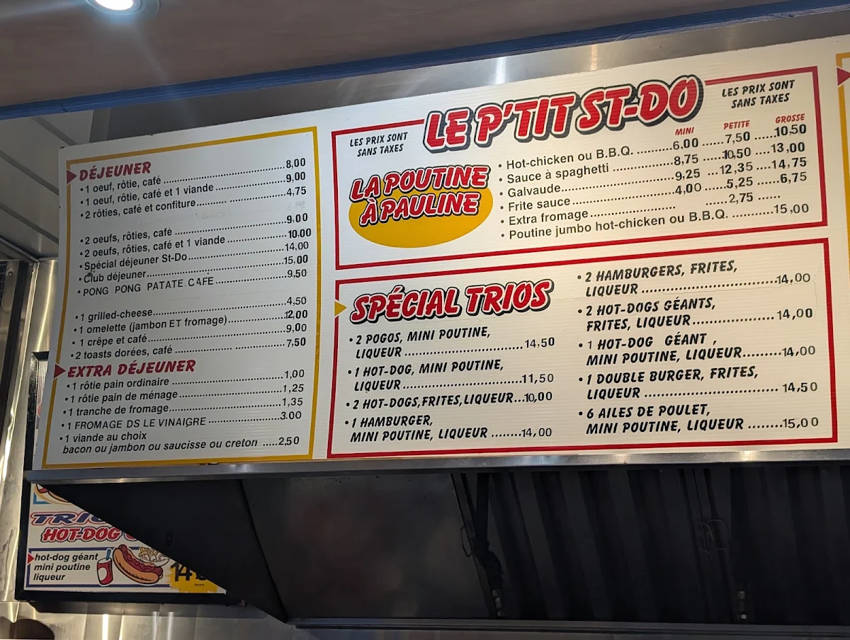 Menu, Le P'tit St-Do