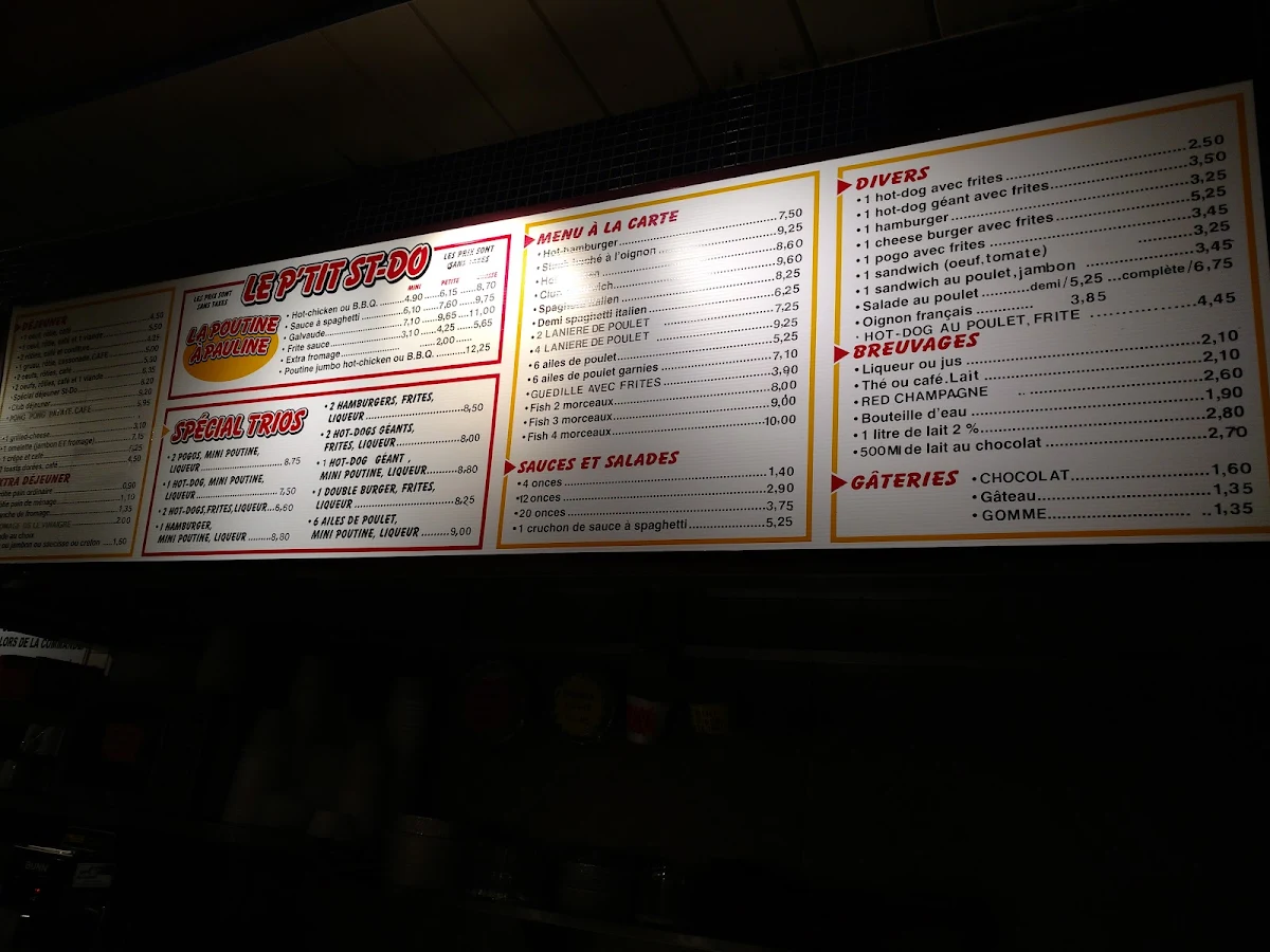 Menu, Le P'tit St-Do