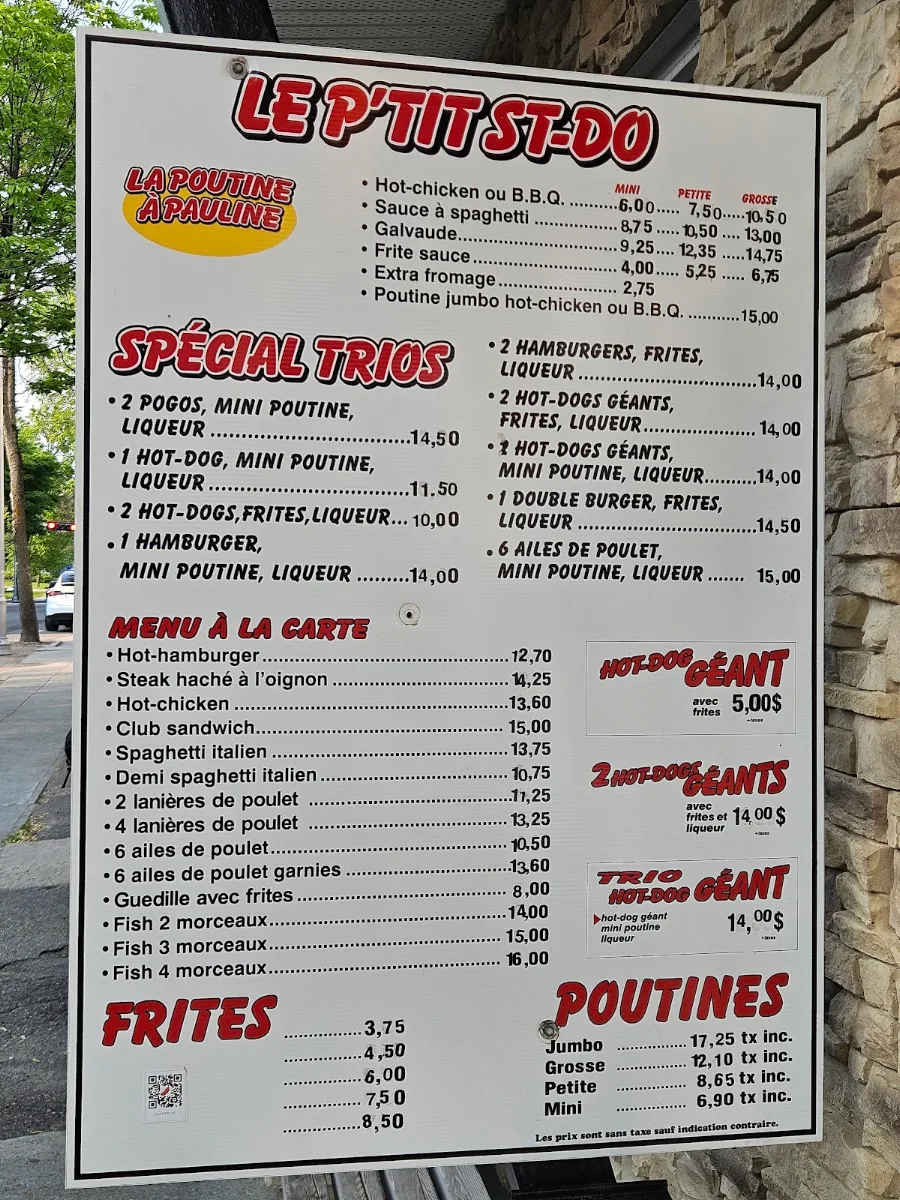 Menu, Le P'tit St-Do