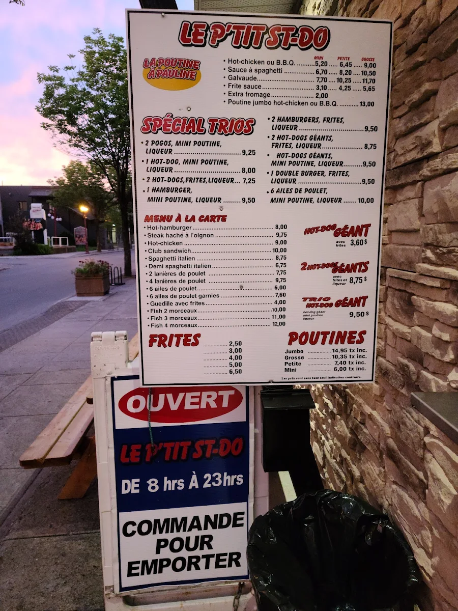 Menu, Le P'tit St-Do