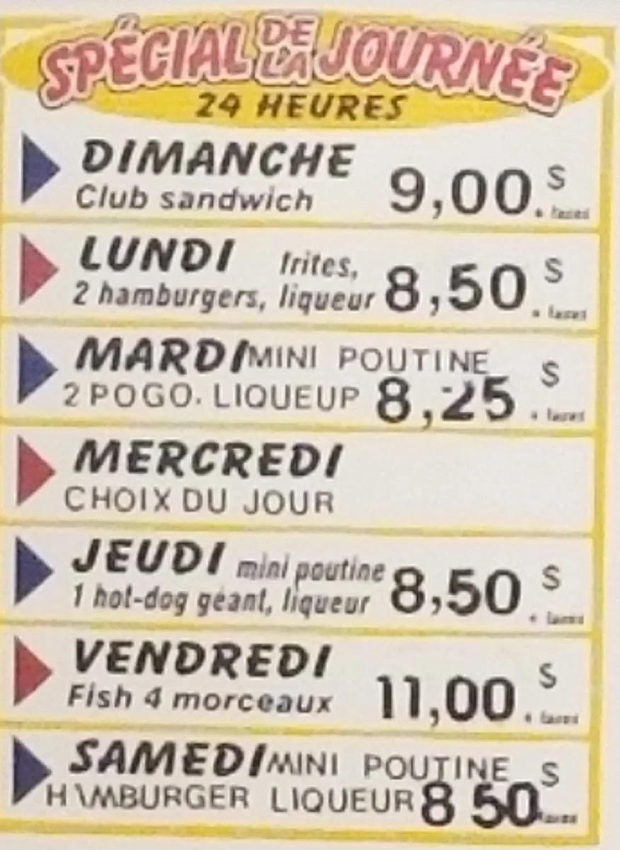 Menu, Le P'tit St-Do