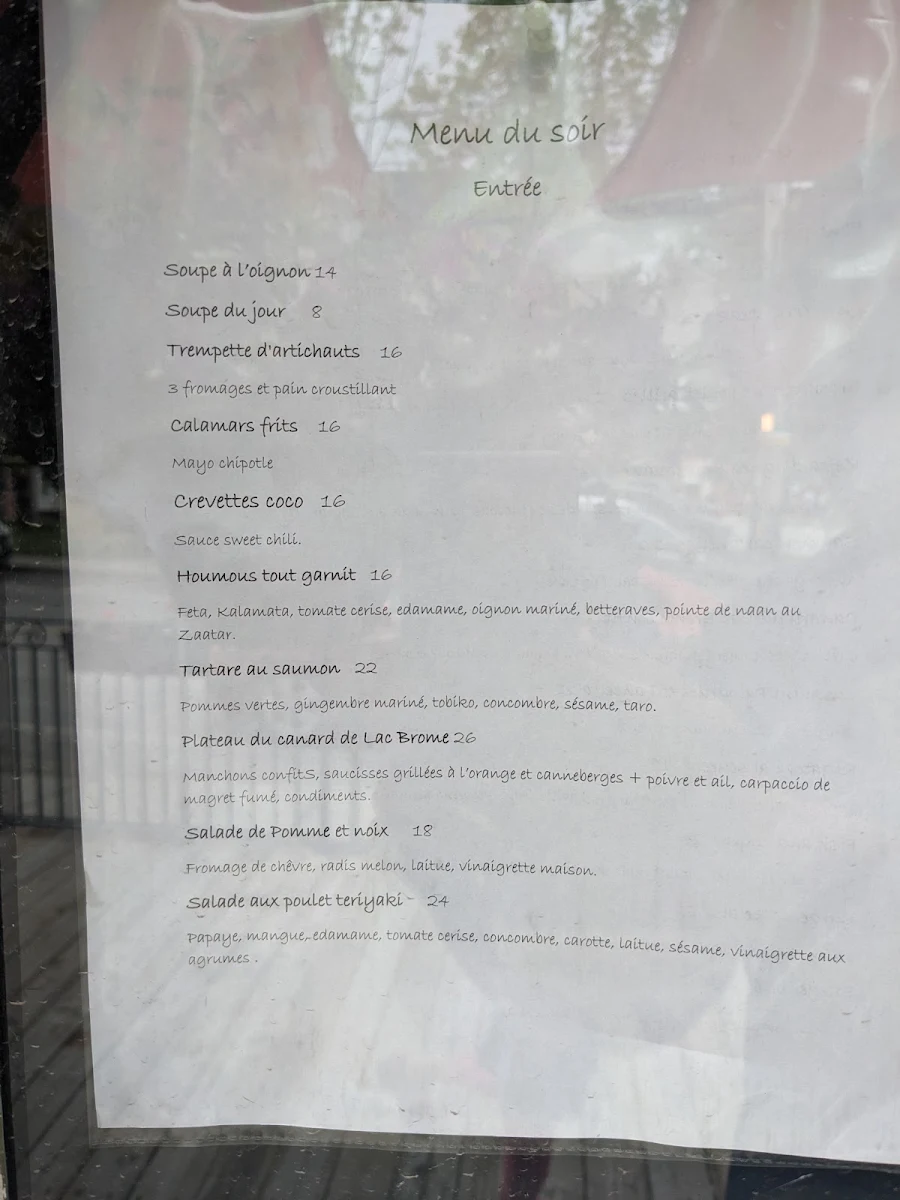 Menu, Restaurant - Bistro LeRelais